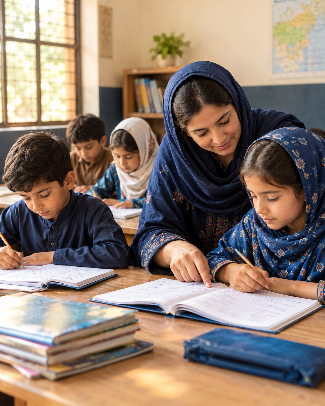 Guided learning in a warm classroom